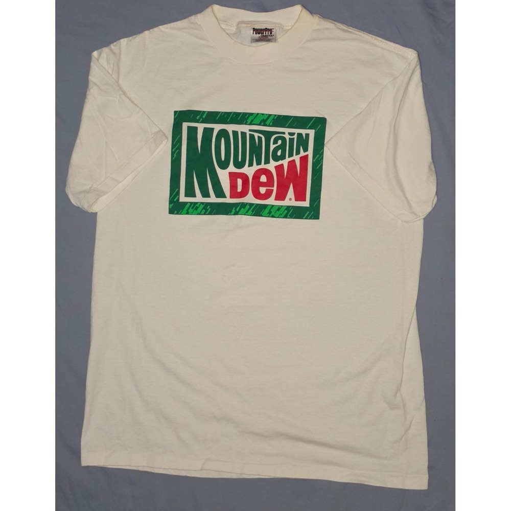 Vintage Mountain Dew Logo Original Dew Shirt Single Stitch‎ Men Large 90s